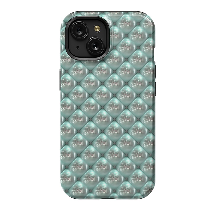 iPhone 15 StrongFit Shiny Turquoise Pearls 2 by Andrea Haase