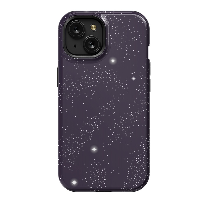 iPhone 15 StrongFit Universe with planets and stars seamless pattern, cosmos starry night sky 005 by Jelena Obradovic