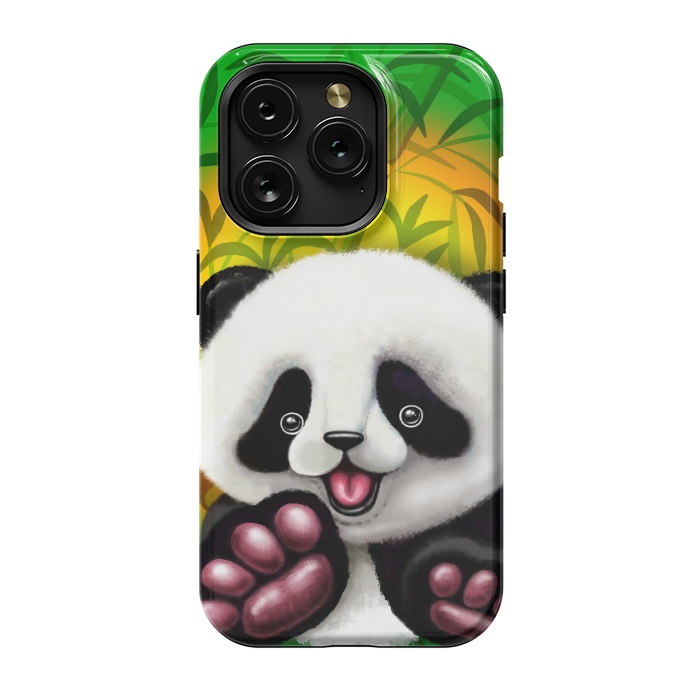 iPhone 15 Pro StrongFit Panda Baby Bear Cute and Happy by BluedarkArt