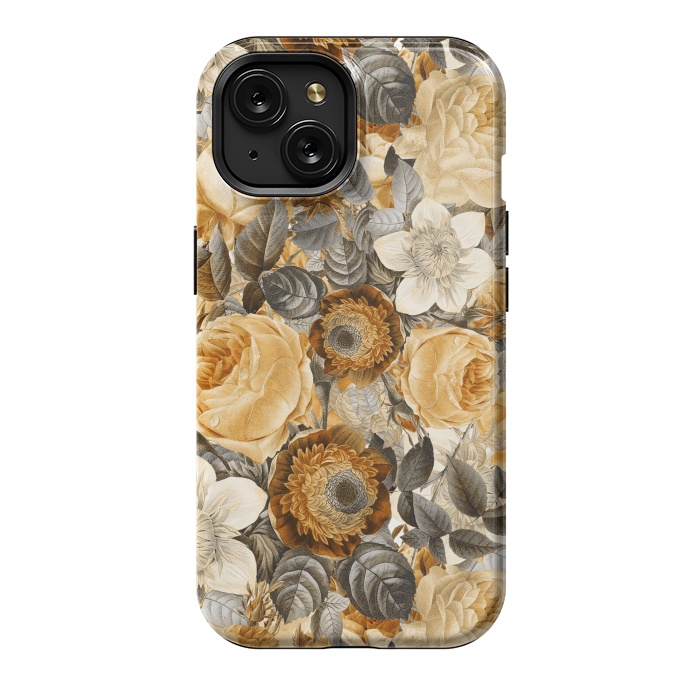 iPhone 15 StrongFit luxuriantly gold vintage floral pattern by  Utart