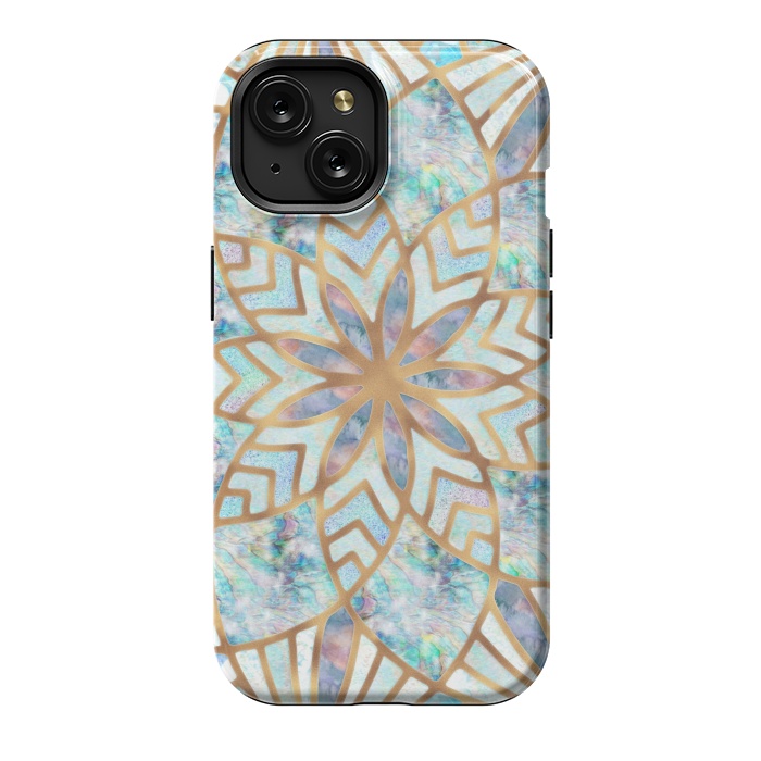 iPhone 15 StrongFit Mother of Pearl Mandala by  Utart