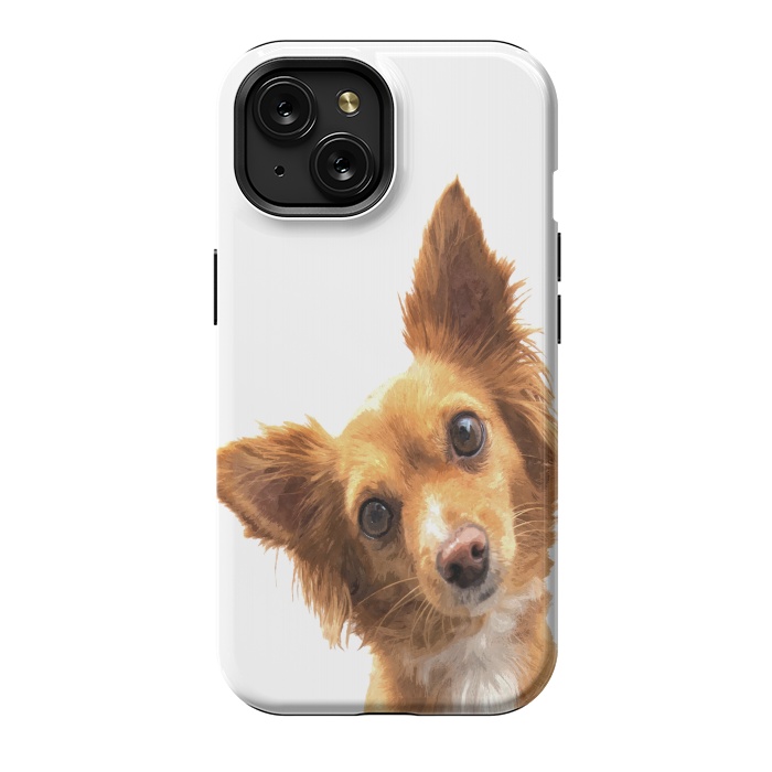 iPhone 15 StrongFit Curios Dog Portrait by Alemi