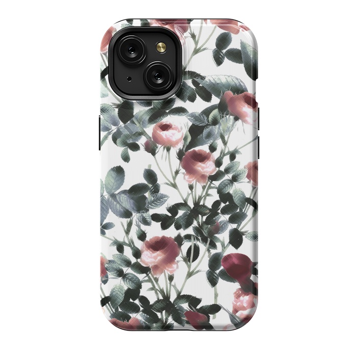 iPhone 15 StrongFit Romantic pastel rose garden by Oana 