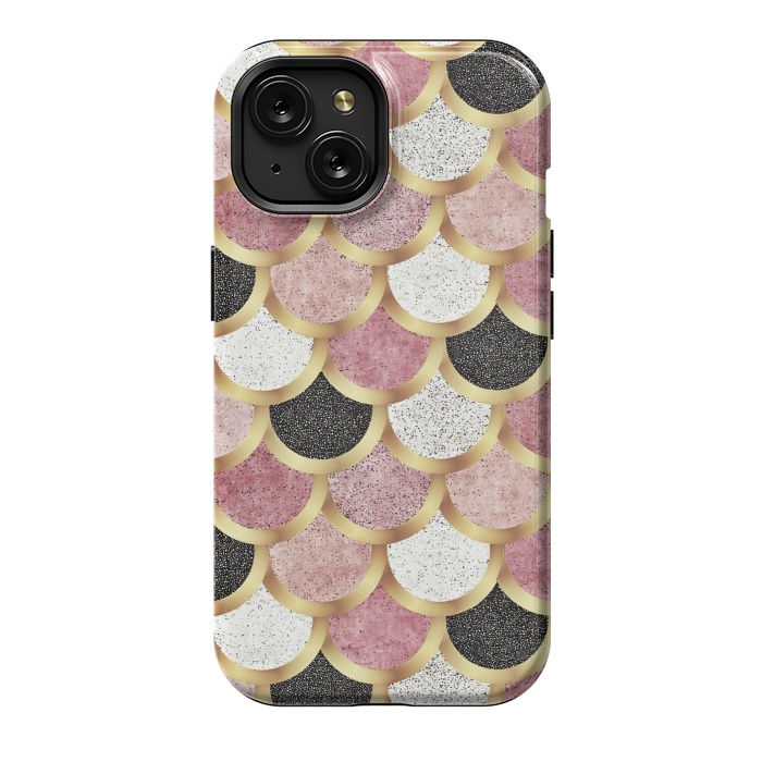 iPhone 15 StrongFit Pink gold mermaid by Jms
