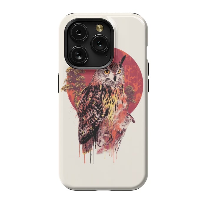 iPhone 15 Pro StrongFit Owl Red by Riza Peker
