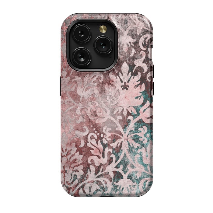 iPhone 15 Pro StrongFit Rosegold Damask 2 by Andrea Haase