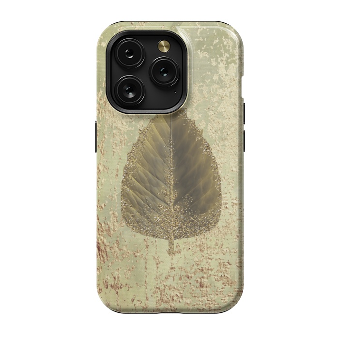 iPhone 15 Pro StrongFit Golden Leaf And Sparkle by Andrea Haase