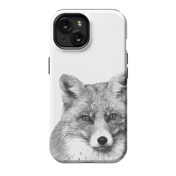 iPhone 15 StrongFit Black and White Fox by Alemi