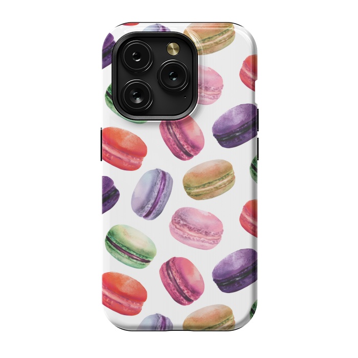 iPhone 15 Pro StrongFit Macaroon Dance on White by DaDo ART
