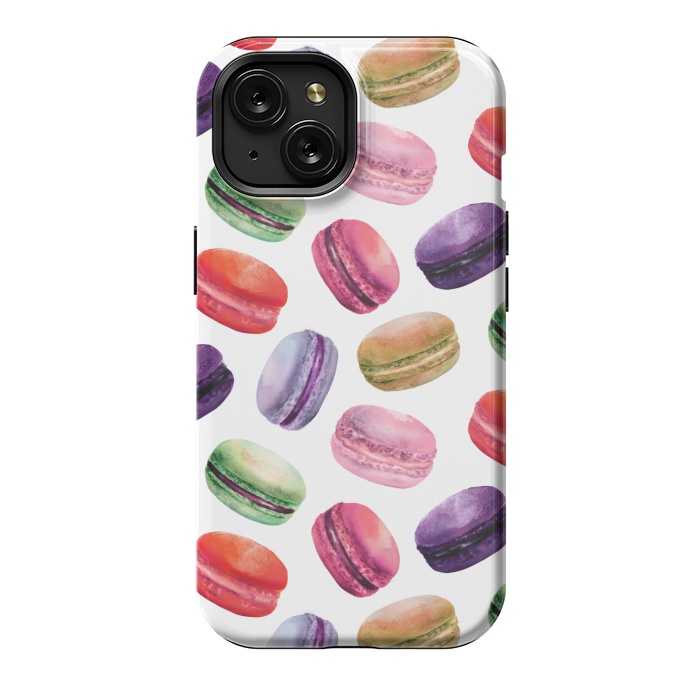 iPhone 15 StrongFit Macaroon Dance on White by DaDo ART