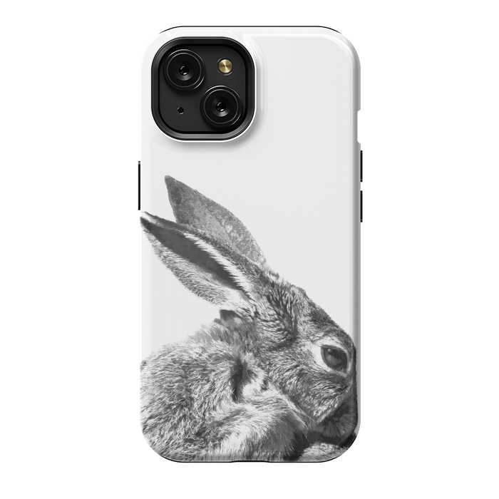 iPhone 15 StrongFit Black and White Rabbit by Alemi
