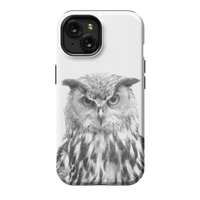 iPhone 15 StrongFit Black and White Owl by Alemi