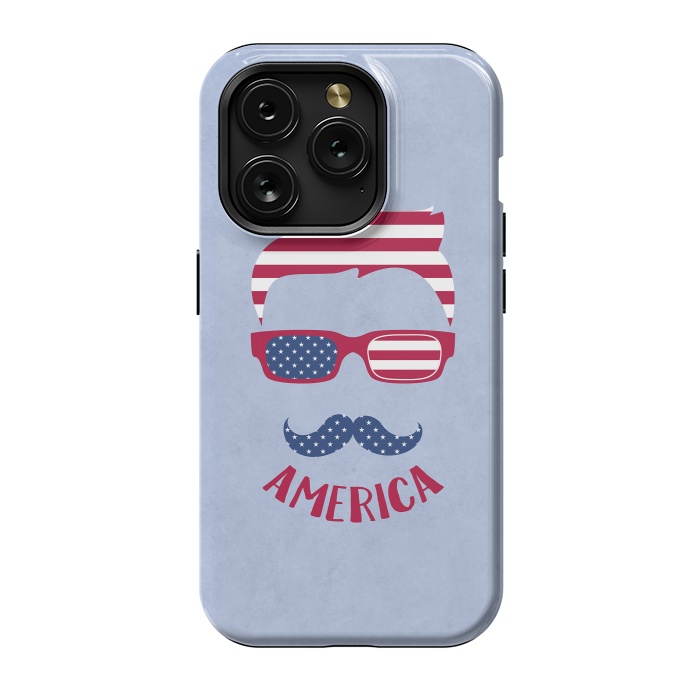 iPhone 15 Pro StrongFit American Hipster Face 4th July by Andrea Haase