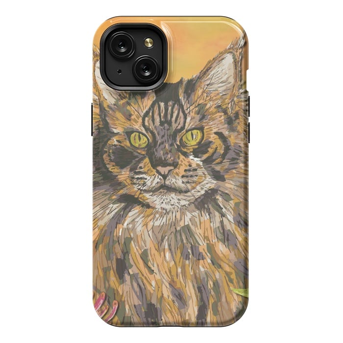 iPhone 15 Plus StrongFit Maine Coon Cat by Lotti Brown