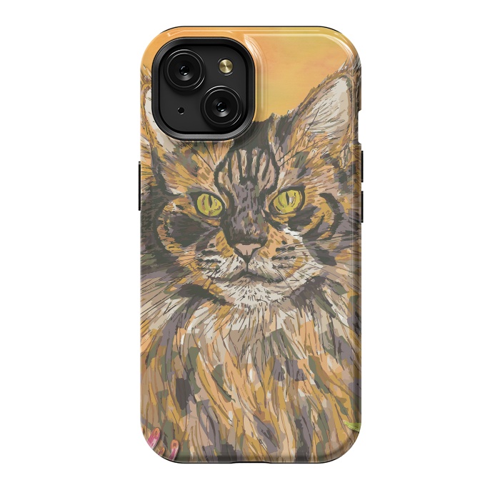 iPhone 15 StrongFit Maine Coon Cat by Lotti Brown
