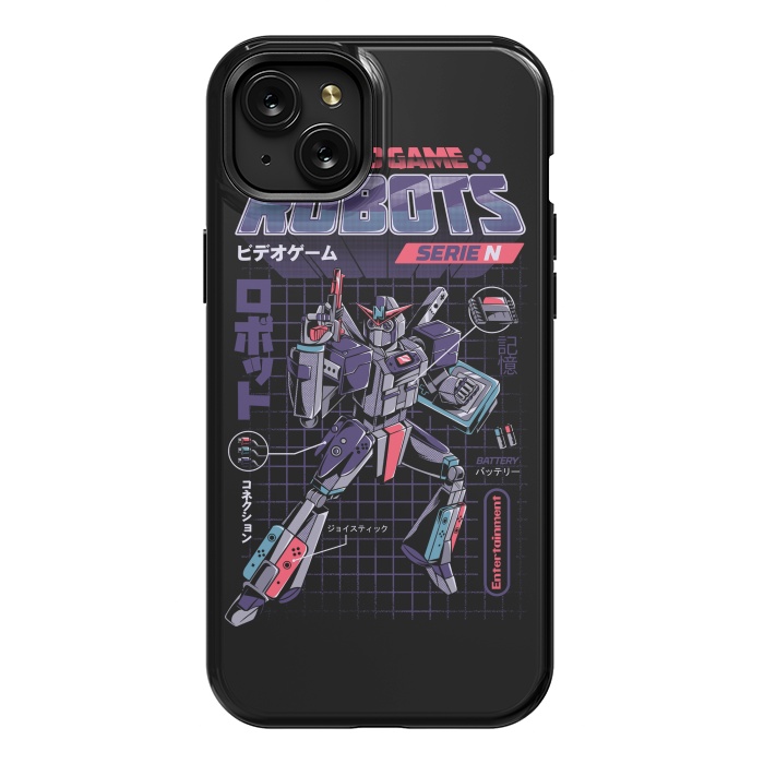 iPhone 15 Plus StrongFit Video Game Robot - Model N by Ilustrata