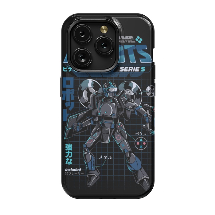 iPhone 15 Pro StrongFit Video Game Robot - Model S by Ilustrata