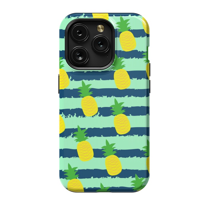 iPhone 15 Pro StrongFit summer pineapple pattern by MALLIKA