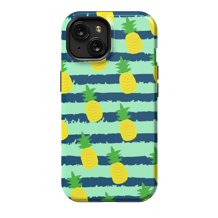 iPhone 15 StrongFit summer pineapple pattern by MALLIKA