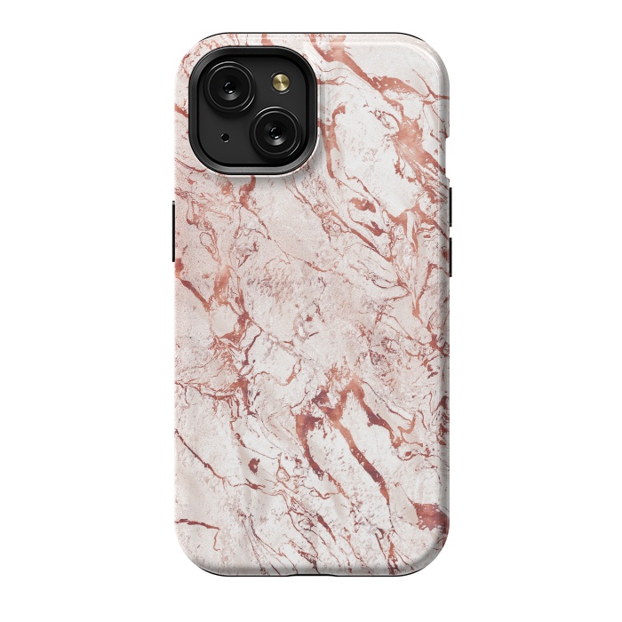 iPhone 15 StrongFit ROSE GOLD MARBLE by Art Design Works
