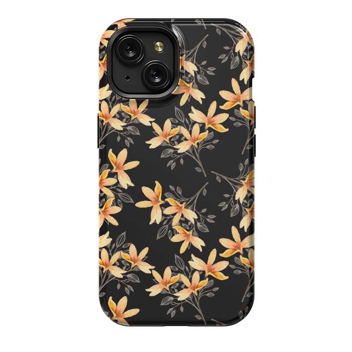 iPhone 15 StrongFit Dark Night of Flora by Creativeaxle