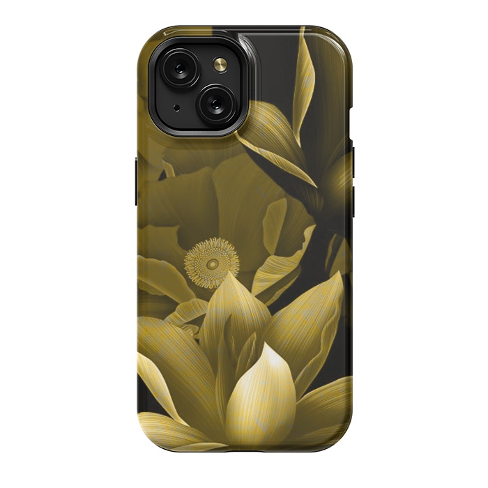 iPhone 15 StrongFit Gold floral by Kashmira Baheti