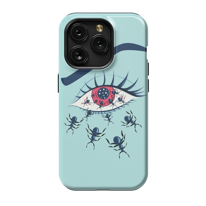 iPhone 15 Pro StrongFit Weird Creepy Red Eye With Crawling Ants by Boriana Giormova