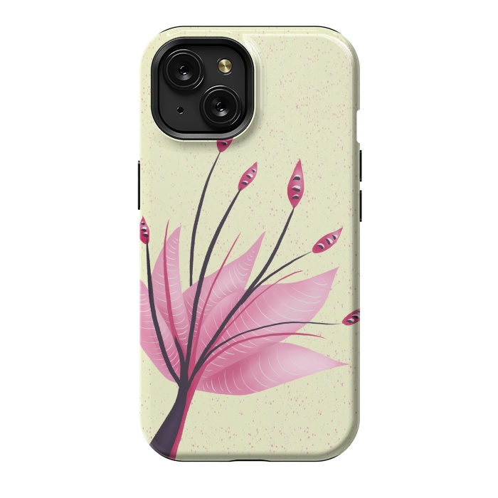 iPhone 15 StrongFit Pink Abstract Water Lily Flower by Boriana Giormova