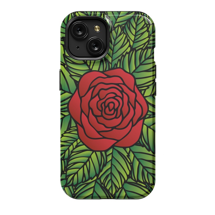 iPhone 15 StrongFit Red Rose by Majoih