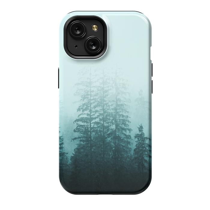 iPhone 15 StrongFit Blue Coniferous Forest by Creativeaxle