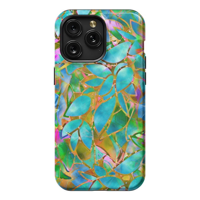 iPhone 15 Pro Max StrongFit Floral Abstract Stained Glass G265  by Medusa GraphicArt