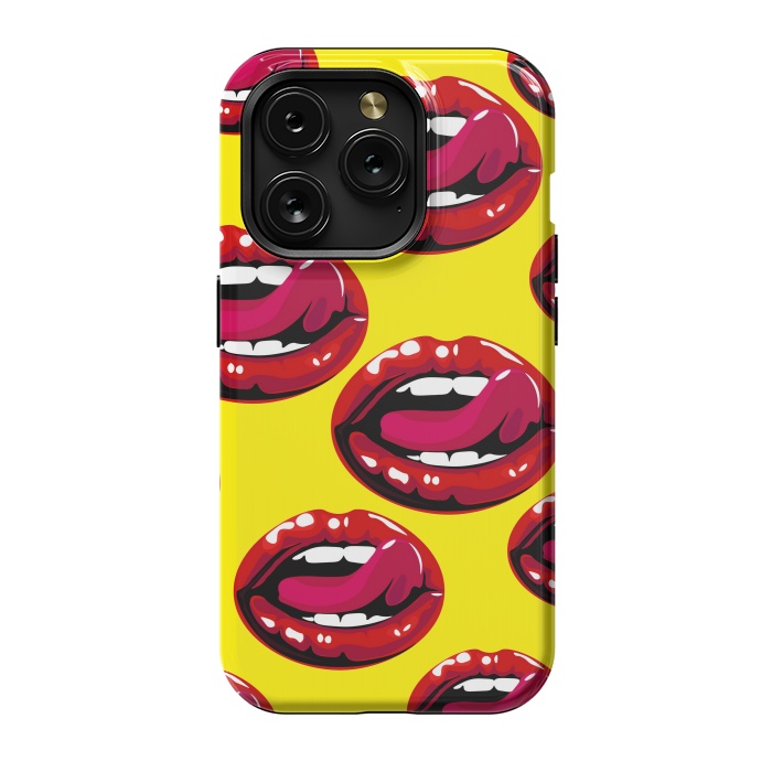 iPhone 15 Pro StrongFit red lips design by MALLIKA