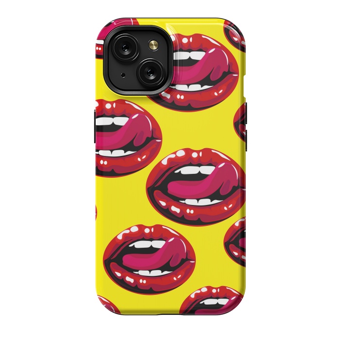iPhone 15 StrongFit red lips design by MALLIKA