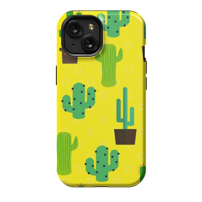 iPhone 15 StrongFit cactus pattern by MALLIKA