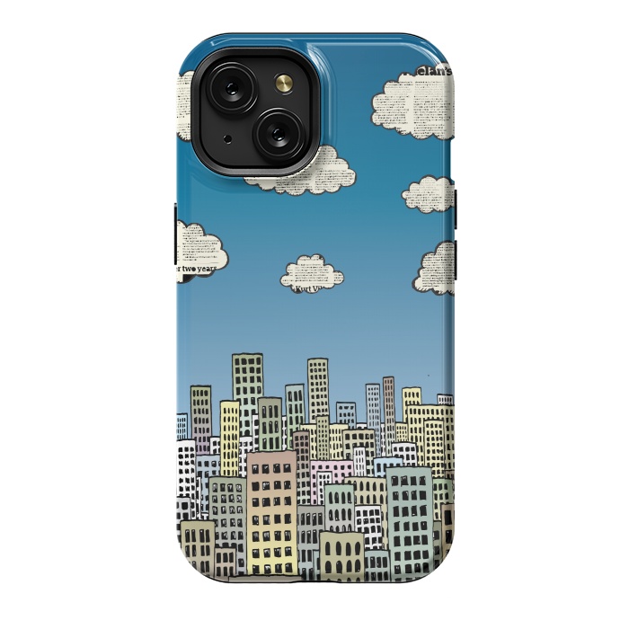 iPhone 15 StrongFit The city of paper clouds by Mangulica