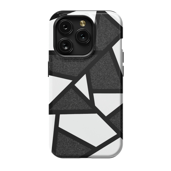 iPhone 15 Pro StrongFit White and black geometric by Jms
