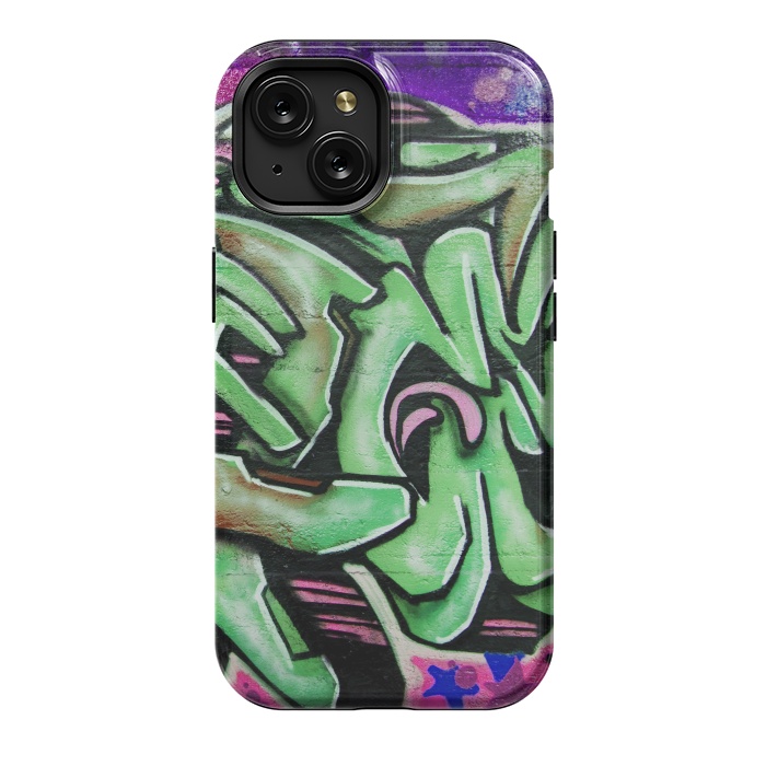 iPhone 15 StrongFit Green Graffiti by Andrea Haase