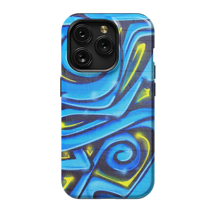 iPhone 15 Pro StrongFit Blue Yellow Graffiti by Andrea Haase