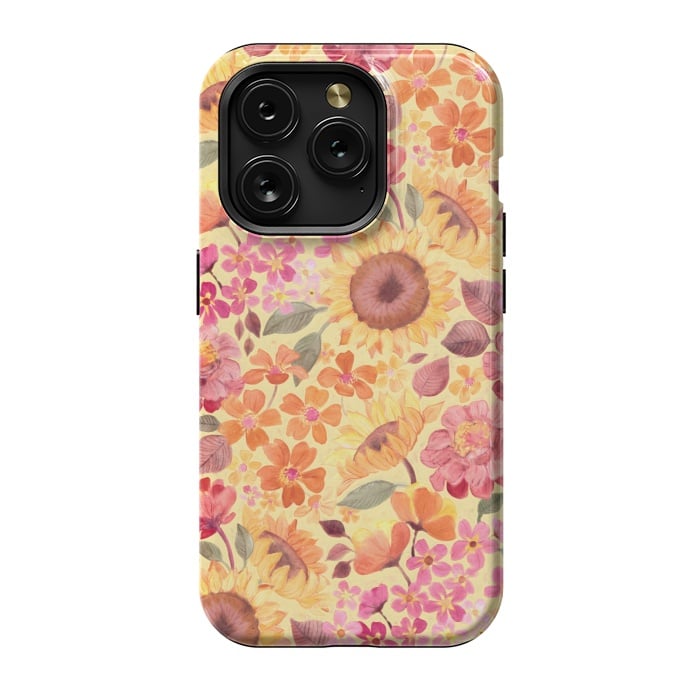 iPhone 15 Pro StrongFit Happy Boho Autumn Floral  by Micklyn Le Feuvre