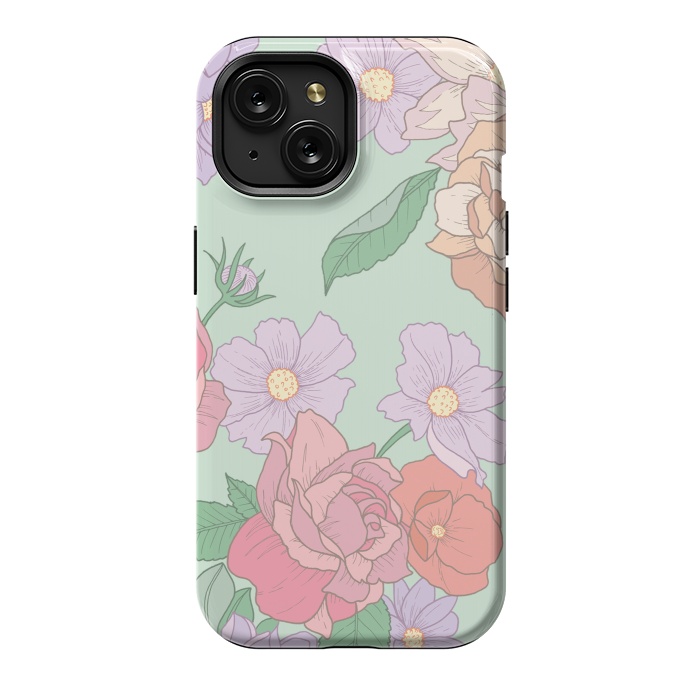 iPhone 15 StrongFit Green Floral Bouquet Print by Becky Starsmore