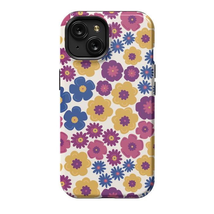 iPhone 15 StrongFit Pop Floral by TracyLucy Designs