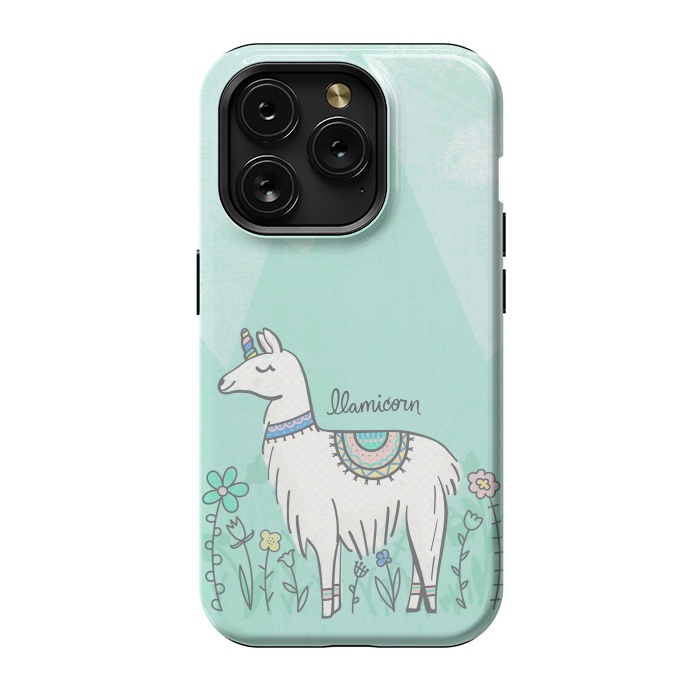 iPhone 15 Pro StrongFit Llovely Llamicorn by Noonday Design