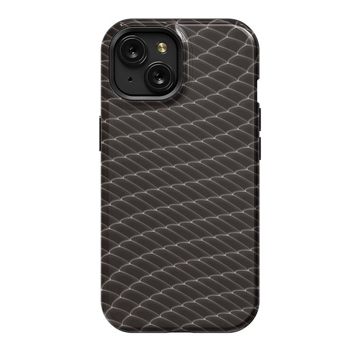 iPhone 15 StrongFit Black Snake Scale Pattern by Art Design Works