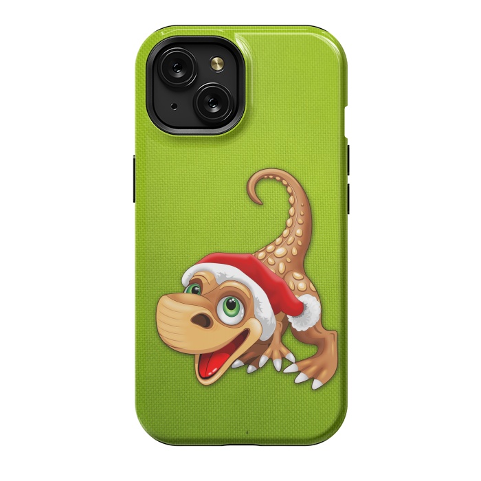 iPhone 15 StrongFit Dinosaur Baby Cute Santa Claus by BluedarkArt