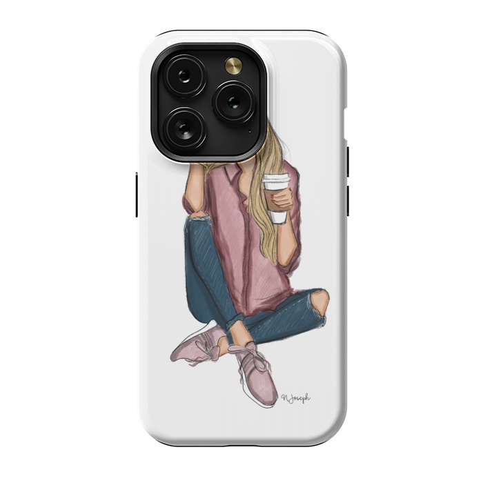 iPhone 15 Pro StrongFit Basic Chic - Blonde by Natasha Joseph Illustrations 