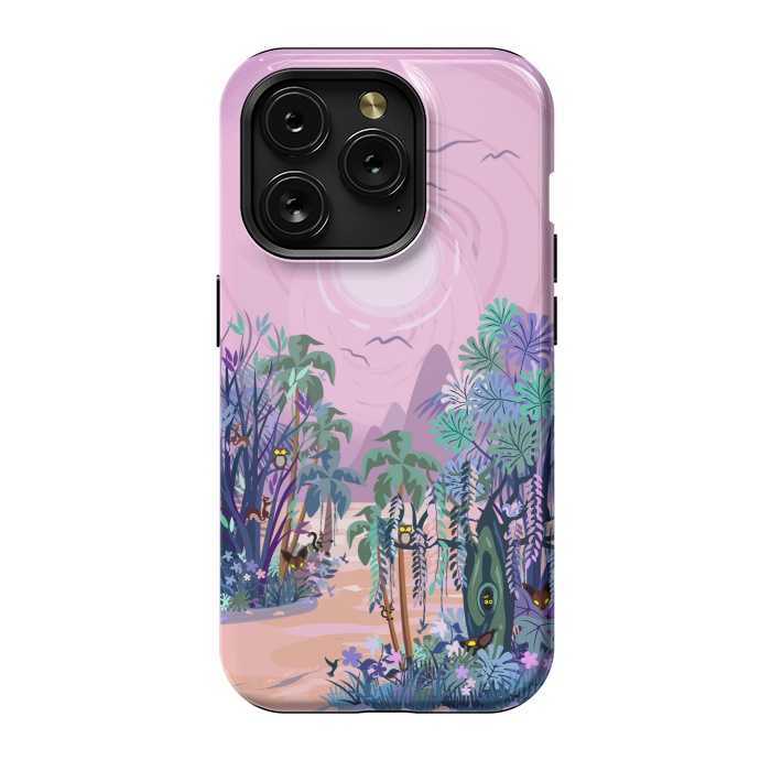 iPhone 15 Pro StrongFit The Eyes of the Enchanted Misty Forest by BluedarkArt