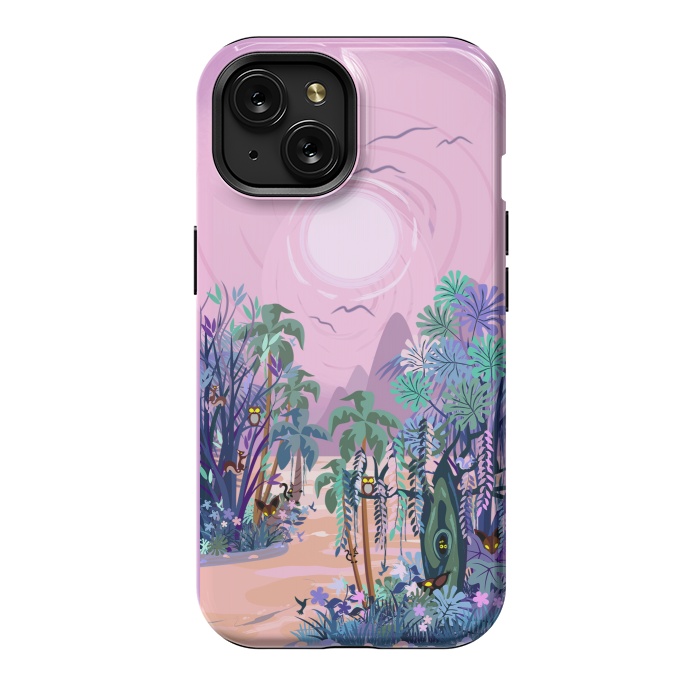 iPhone 15 StrongFit The Eyes of the Enchanted Misty Forest by BluedarkArt