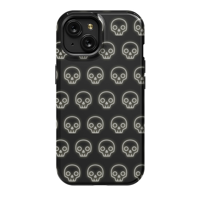 iPhone 15 StrongFit Neon skull by Laura Nagel