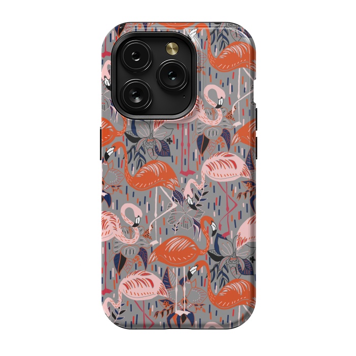iPhone 15 Pro StrongFit Flamingos  by Tigatiga
