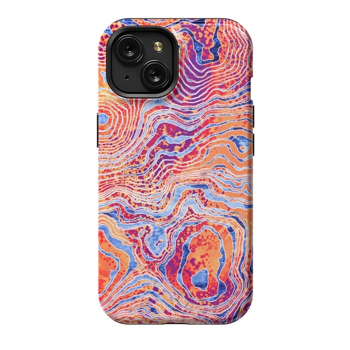 iPhone 15 StrongFit  Abstract Colorful Marble I by Art Design Works